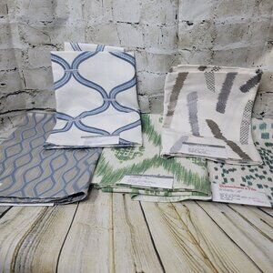 5 Kravet Fabric Remnants  Gray White Greens Assorted See Description for Sizes